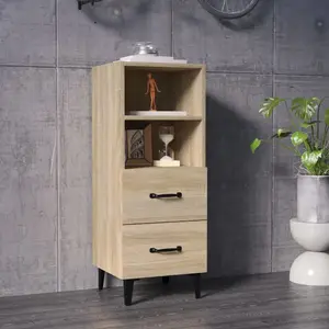 vidaXL Buffet Chêne sonoma 34,5x34x90 cm Bois d'ingénierie pas cher