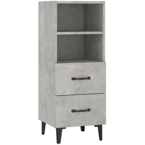 vidaXL Buffet Gris béton 34,5x34x90 cm Bois d'ingénierie pas cher
