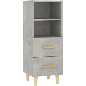 vidaXL Buffet Gris béton 34,5x34x90 cm Bois d'ingénierie pas cher