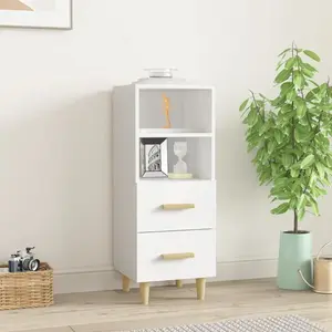 vidaXL Buffet Blanc 34,5x34x90 cm Bois d'ingénierie pas cher
