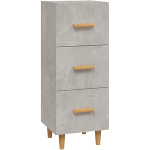 vidaXL Buffet Gris béton 34,5x34x90 cm Bois d'ingénierie pas cher