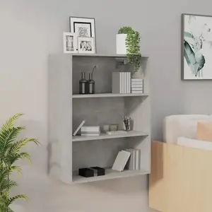 vidaXL Armoire murale suspendue Gris béton 69,5x32,5x90 cm