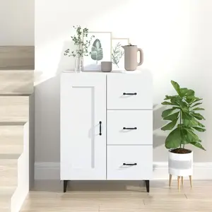 vidaXL Buffet Blanc 69,5x34x90 cm Bois d'ingénierie pas cher