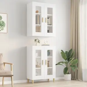 vidaXL Armoire murale suspendue Blanc 69,5x34x90 cm pas cher
