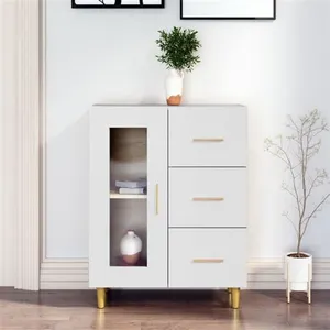 vidaXL Buffet blanc 69,5x34x90 cm bois d'ingénierie pas cher