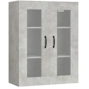 vidaXL Armoire murale suspendue Gris béton 69,5x34x90 cm pas cher