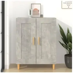 vidaXL Buffet Gris béton 69,5x34x90 cm Bois d'ingénierie pas cher