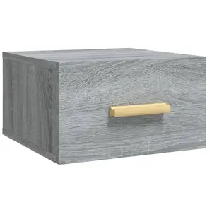 vidaXL Table de chevet murale Sonoma gris 35x35x20 cm pas cher