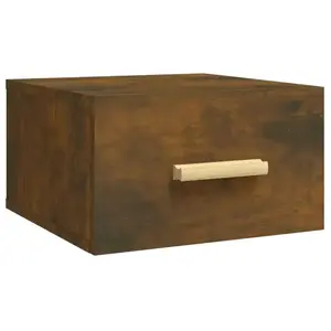 Comparateur de prix : vidaXL Table de chevet murale Chêne fumé 35x35x20 cm 817573