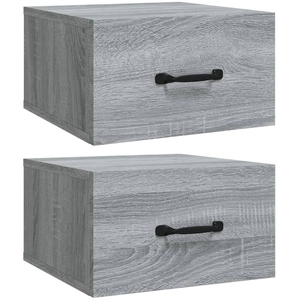 vidaXL Tables de chevet murales 2 pcs Sonoma gris 35x35x20 cm pas cher