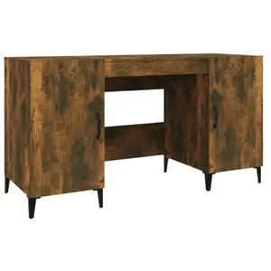 vidaXL Bureau Chêne fumé 140x50x75 cm Bois d'ingénierie pas cher