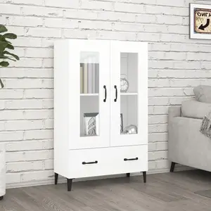 vidaXL Buffet haut Blanc 70x31x115 cm Bois d'ingénierie pas cher