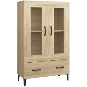 Comparateur de prix : 812558  vidaXL Buffet Chêne sonoma 70x31x115 cm Bois d'ingénierie