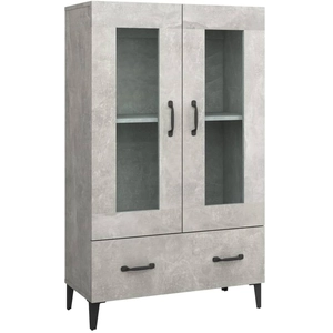 vidaXL Buffet Gris béton 70x31x115 cm Bois d'ingénierie pas cher