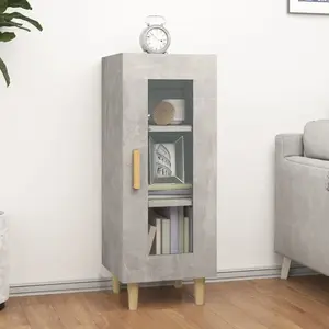 vidaXL Buffet Gris béton 34,5x34x90 cm Bois d'ingénierie pas cher
