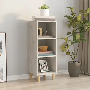 vidaXL Buffet Gris béton 34,5x32,5x90 cm Bois d'ingénierie pas cher