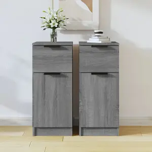 vidaXL Buffets 2 pcs Sonoma gris 30x30x70 cm Bois d'ingénierie pas cher