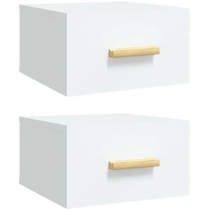 vidaXL Tables de chevet murales 2 pcs blanc 35x35x20 cm pas cher