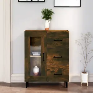 vidaXL Buffet chêne fumé 69,5x34x90 cm bois d'ingénierie pas cher
