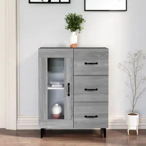 Comparateur de prix : vidaXL Buffet sonoma gris 69,5x34x90 cm bois d'ingénierie