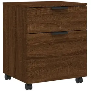 Comparateur de prix : vidaXL Classeur mobile avec roues Chêne marron 45x38x54 cm Bois