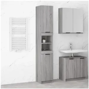 Comparateur de prix : vidaXL Armoire de bain Sonoma gris 32x34x188,5 cm Bois d'ingénierie