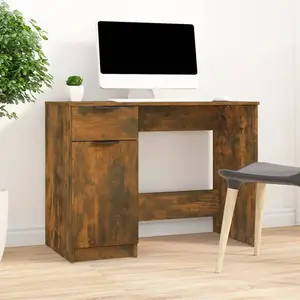 vidaXL Bureau Chêne fumé 100x50x75 cm Bois d'ingénierie pas cher