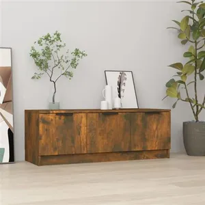 vidaXL Meuble TV Chêne fumé 102x35x36,5 cm Bois d'ingénierie pas cher