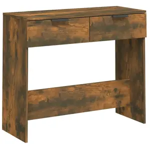 vidaXL Table console Chêne fumé 90x36x75 cm Bois d'ingénierie pas cher