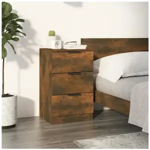 vidaXL Table de chevet Chêne fumé 40x36x65 cm pas cher