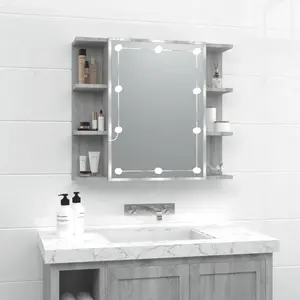 Comparateur de prix : vidaXL Armoire à miroir avec LED Sonoma gris 70x16,5x60 cm