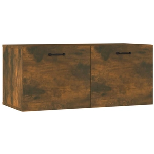 vidaXL Armoire murale chêne fumé 80x36,5x35 cm bois d'ingénierie pas cher