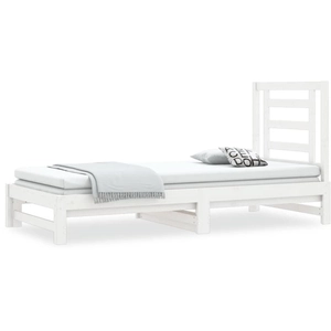 vidaXL Lit coulissant Blanc 2x(90x200) cm Bois de pin massif pas cher