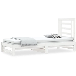 vidaXL Lit coulissant Blanc 2x(90x190) cm Bois de pin massif pas cher