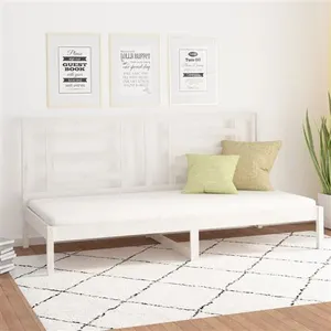 Non communiqué vidaXL Lit de jour Blanc 90x200 cm Bois de pin massif pas cher