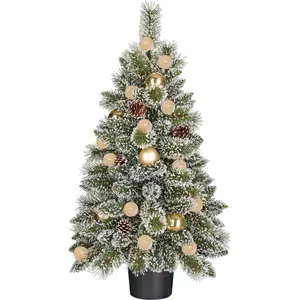 Black Box Trees Kaprun Kunstkerstboom in Pot met LED Verlichting en Ti... pas cher