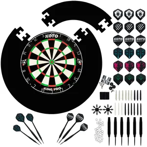 KOTO King Pro + Surround 4pcs Zwart + KOTO Accessory Kit Steeltip Red 90 stuks, 2 Sets KOTO darts van 23 gram, 6 Sets KOTO flights, 6 Sets KOTO shafts, 2 Punthouders, Shaftrings en Flight Beschermers pas cher
