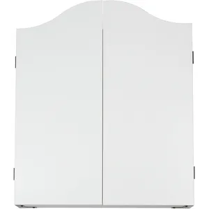 KOTO - Armoire à Fléchettes en Blanche (63 cm x 49 cm x 85 cm) Incl. 2 Tableaux Blancs de Score