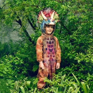 Souza For Kids Verkleedkostuum Dinosaurus Triceratops - Dino Onesie Jumpsuit - Dino verkleedkledij - 5-6 jaar 110-116 cm pas cher