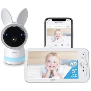 ARENTI 2K/3MP Babyphone Caméra 5 Moniteur Vidéo pour Bébé 24GHz+5GHz C... pas cher