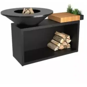 Brasero OFYR Island Black 100 Teak Wood OI3B100WVendu parboulanger