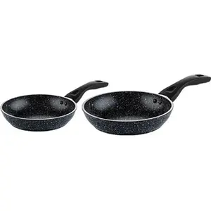 Westinghouse Pannenset - Zwart Marmer Koekenpan 20cm + Koekenpan 24cm - Zwart Marmer - Koekenpannenset - Geschikt voor alle warmtebronnen inclusief inductie