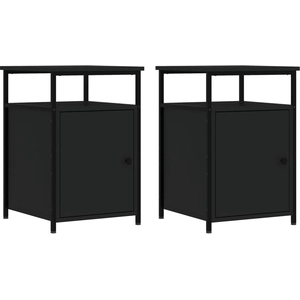 vidaXL Tables de chevet 2 pcs noir 40x42x60 cm bois d'ingénierie pas cher