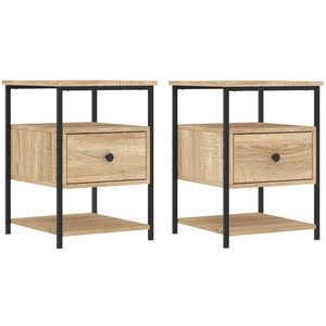 vidaXL Tables de chevet 2 pcs chêne sonoma 40x42x56 cm bois ingénierie pas cher