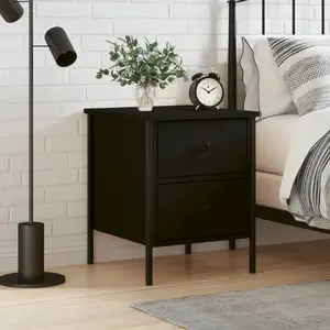 vidaXL Table de chevet noir 40x42x50 cm bois d’ingénierie pas cher