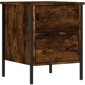 vidaXL Table de chevet chêne fumé 40x42x50 cm bois d'ingénierie pas cher
