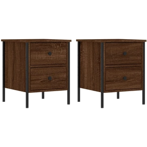 vidaXL Tables de chevet 2pcs chêne marron 40x42x50cm bois d'ingénierie pas cher