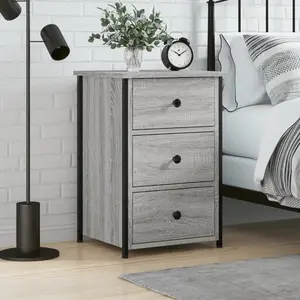 vidaXL Table de chevet sonoma gris 40x36x60 cm bois d'ingénierie pas cher