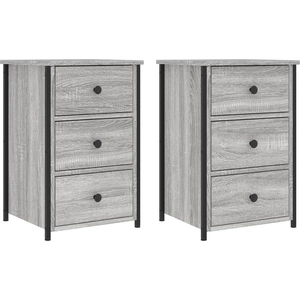 vidaXL Tables de chevet 2 pcs sonoma gris 40x36x60cm bois d'ingénierie pas cher