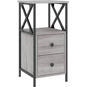 vidaXL Tables de chevet 2 pcs sonoma gris 34x35,5x70cm bois ingénierie pas cher